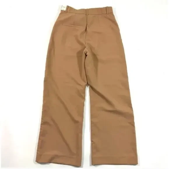 ABERCROMBIE & FITCH Sloane Tailored Pant Tan Wide Leg Sz 28/6S NWT $90 {GG29} - Picture 9 of 11
